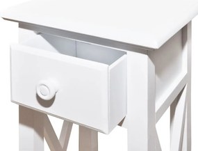 Странична маса с чекмедже, бяла