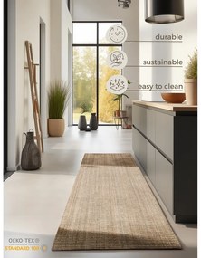 Пътека от юта в естествен цвят 80x200 cm Bouclé - Hanse Home
