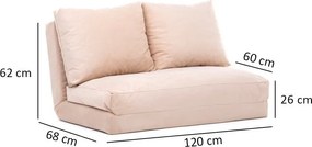 Кремав разтегателен диван 120 cm Taida – Balcab Home