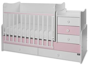LORELLI Classic Трансформиращо се легло-люлка 70/160 см. MAXI PLUS БЯЛО/ORCHID PINK