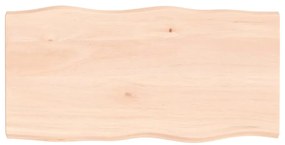 363885 vidaXL Плот за маса 100x50x(2-4) см необработено масивно дърво жив ръб