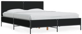 3280022 vidaXL Рамка за легло, черна, 120x190 см, инженерно дърво и метал