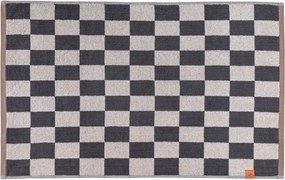 Антрацитен/бежов килим за баня за душ от органичен памук 50x80 cm Retro – Mette Ditmer Denmark