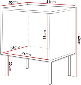 Нощно шкафче Inserto 1D-Черно
