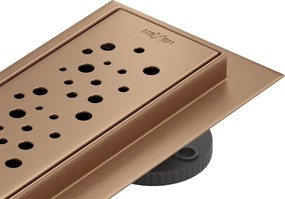 Mexen Flat 360° M12 въртящ се линеен сифон 50 см, четкан мед - 1C21050-40