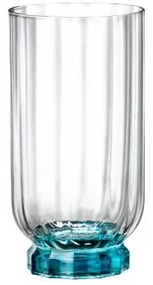 Bormioli Rocco - Стъклена чаша за безалкохолни напитки / коктейли, висока, LONG DRINK, 430мл, FLORIAN BLUE-(1.99422)