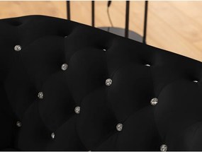 Черен кадифен разтегателен диван 148 cm York Blik – Ropez