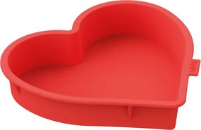 Форма сърце за печене на Lekue 1010173, 24.2x22.9x4.4 см, От -60 до +220C, Платинен силикон, Червен