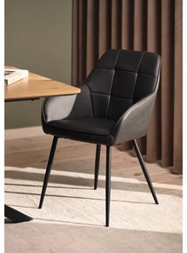 Тъмносиви тапицирани трапезни столове в комплект с подлакътници 2 бр. Nolan Square – Unique Furniture