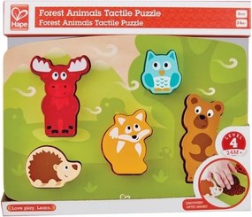 Hape - Дървен пъзел пипни и разпознай Горски животни