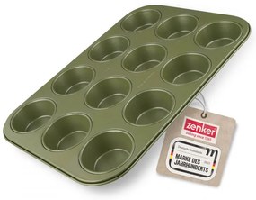 Форма за мъфини 12 бр Zenker 7456, 7 см, ILAG Maximizing Green покритие, До 180C, Зелен
