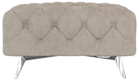 Сиво-бежова кадифена табуретка Chelsea – Ropez