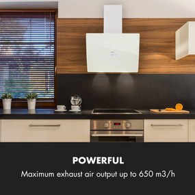 Klarstein Annabelle 60, абсорбатор, стъкло, 595 m³/ч, сензорна оперативна секция, бял