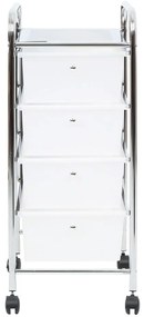 Пластмасов подвижен рафт в бяло и сребристо 33x79 см - Premier Housewares