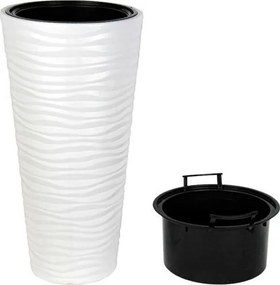 Serinova - Пластмасова кашпа ф40xh80см - 13.7л, бяла-(KVT3)