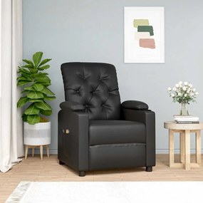 3093504 vidaXL Изправящ масажен стол, черен, изкуствена кожа