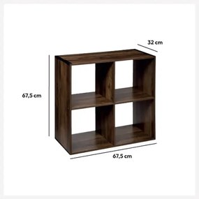 Рафт 5five Mix'n Modul Industrial, 4 отделения, Дърво