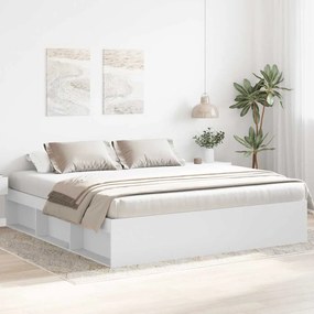 3203880 vidaXL Рамка за легло, бяла, 180x200 cм, Super King Size