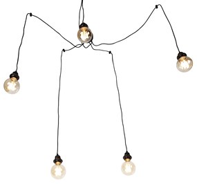 Смарт висяща лампа черна 5 светлини вкл. Wifi G95 - Cava