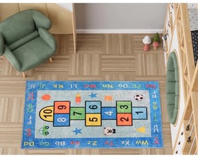 Синьо детско килимче за игра подходящо за пране 160x230 cm Hopscotch Blue – Vitaus