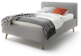Сиво тапицирано двойно легло с място за съхранение и решетка 140x200 cm Mattis - Meise Möbel