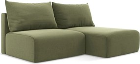 Зелен кадифен сгъваем/с място за съхранение ъглов диван (десен ъгъл) Kalena – Makamii