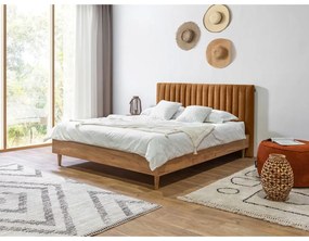 Двойно легло с решетка 180x200 cm в меден/естествен цвят Oceane - Bobochic Paris