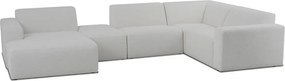 Бял ъглов диван от букле ("U" форма) Roxy – Scandic