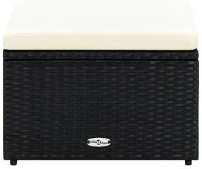 42671 vidaXL Табуретка за крака - отоманка, от полиратан, 53x53x30 cм, черен