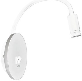 LED гъвкава стенна лампа с USB BASE 1xLED/8W+1xLED/2W/230V бяла/сребриста