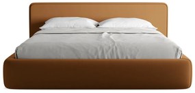 Двойно легло теракотено тапицирано с място за съхранение и включена подматрачна рамка 180x200 cm Kiana – Makamii