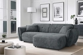 Тъмносив шенилов ъглов диван (десен ъгъл) Nelia – Ropez