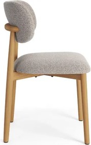 АЛMО Бежово лате (тъкан Монза 60)/рамка лакиран дъб - ДЪРВЕН СТОЛ БУКЛЕ ЗА ДНЕВНА, ТРАПЕЗАРИЯ, КУХНЯ РЕТРО