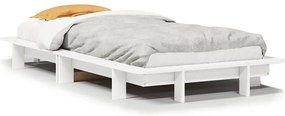 850681 vidaXL Рамка за легло без матрак, бял, 90x190 см, борово дърво масив