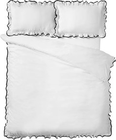 Бяло двойно 3 части спално бельо 200x200 cm So Soft Mono Frill – Catherine Lansfield