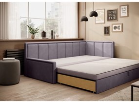 Розов шенилов сгъваем/с място за съхранение диван 214 cm Fulgeo – ELTAP