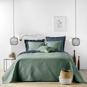 Зелено комплект шалте и калъфка за възглавница от микрофибър 220x240 cm Romane – douceur d'intérieur