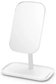 Огледало с поставка за принадлежности Brabantia ReNew 1004185, 28.3х20х12.6 см, Неплъзгаща се основа, 360° регулиране, Бял