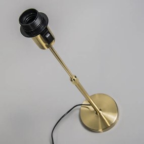 Настолна лампа злато/месинг с бял абажур 25 см регулируема - Parte