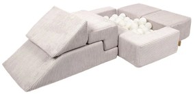 Кремаво велурено игрище от пяна 100x35x40 cm Montessori – Meowbaby