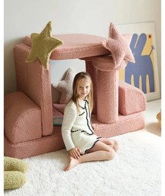 Розова детска възглавница за диван от букле Star – Wigiwama