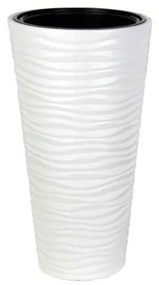 Serinova - Пластмасова кашпа ф30xh57см, 5,5л, бяла-(KVT1)