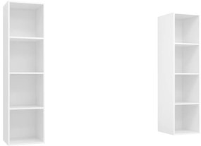 3079862 vidaXL ТВ шкафове за стенен монтаж, 2 бр, бели, инженерно дърво