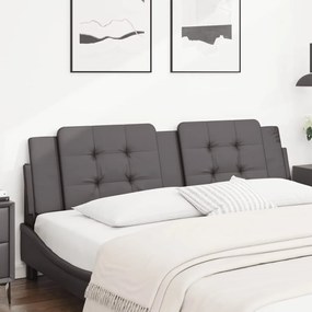 374876 vidaXL Мека табла за легло Zadar, сива, 180 см, изкуствена кожа