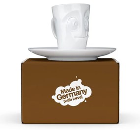 Бяла порцеланова чаша за еспресо с чинийка, обем 80 ml - 58products