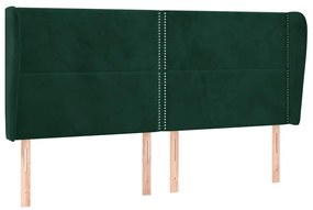 3117885 vidaXL Горна табла за легло с уши, тъмносива, 203x23x118/128 см,кадифе