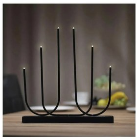 LED Коледен свещник 6xLED/2xAA черен