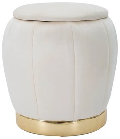 Табуретка от кремаво кадифе Paris - Mauro Ferretti