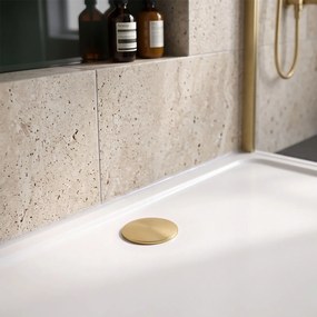 Корито за душ кабина-акрилно Rea Belmond White 90x120 Brush Gold