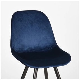 Тъмносини кадифени столове за хранене в комплект от 2 броя Capri - LABEL51